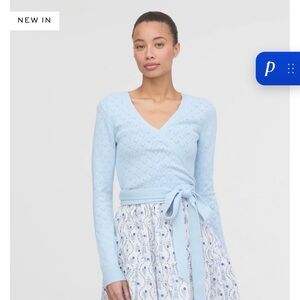NWT Hill House Dierdre Wrap Sweater in Light Blue